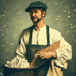 A worker with some letters, van Gogh