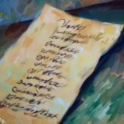 A list on a table, van Gogh
